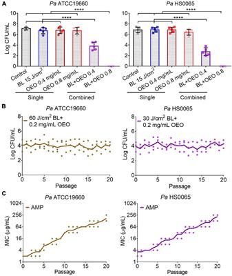 Oregano Oil and Harmless Blue Light to Synergistically Inactivate Multidrug-Resistant Pseudomonas aeruginosa